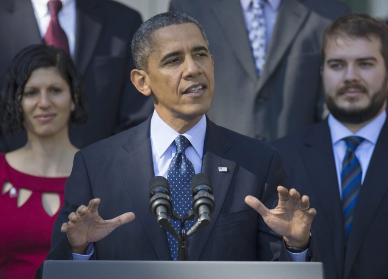 President Barack Obama gestures while speaking in the Rose Garden of the White House in Washington, Monday, Oct. 21, 2013, on the initial rollout of the health care overhaul. Obama acknowledged that the widespread problems with his health care law's rollout are unacceptable, as the administration scrambles to fix the cascade of computer issues. (AP Photo/ Evan Vucci)