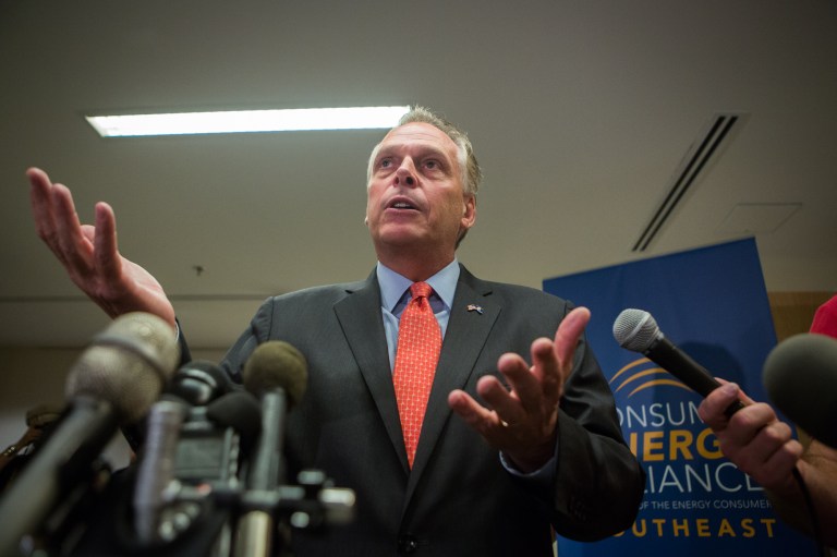 Businessman and Democratic fundraiser, Terry McAuliffe, speaks at a Energy and Opportunity forum, at George Mason University, In Arlington, Virginia. Thursday, August 29, 2013
