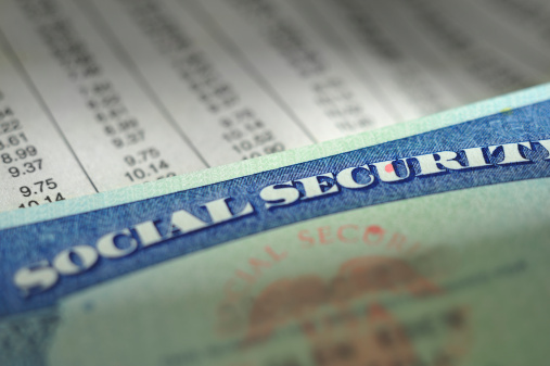 Social Security card on payroll deduction chart