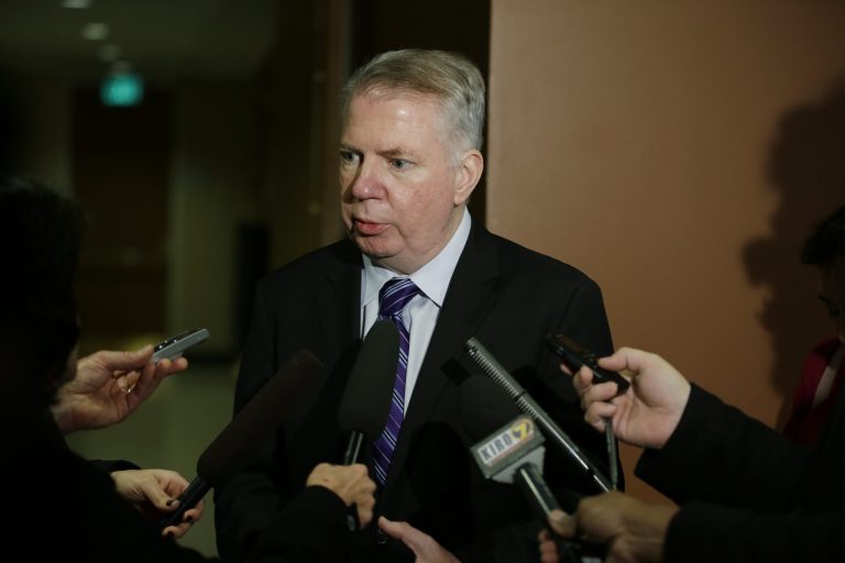 Officials expected hundreds of people to pack the Seattle City Hall lobby Monday afternoon for the swearing-in ceremony for gay Mayor Ed Murray. (AP/Ted S. Warren)