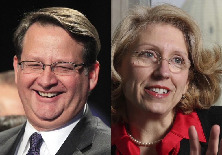 Michigan Republican Senate candidate Terri Lynn Land is leading Democrat Gary Peters 44 percent-36 percent in a new poll. (AP File)