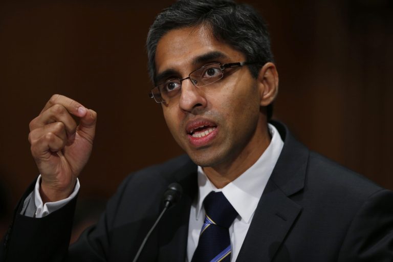 Dr. Vivek Murthy, President Obama's nominee to be the next U.S. surgeon general, testifies on Capitol Hill in Washington on Feb. 4. (AP Photo/Charles Dharapak)