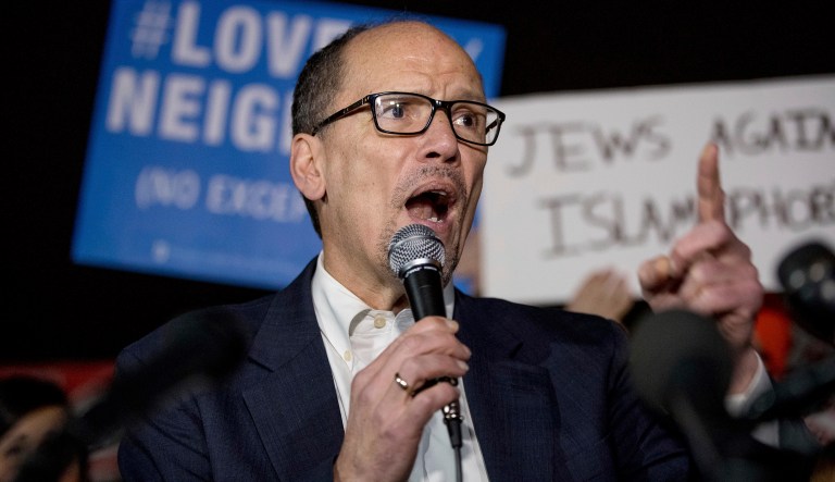 Democratic National Committee Chairman Tom Perez has said he intends to double the organization's budget from $50 million to $100 million this year, a change that will prove difficult if donations continue to remain below average. (AP Photo/Andrew Harnik)