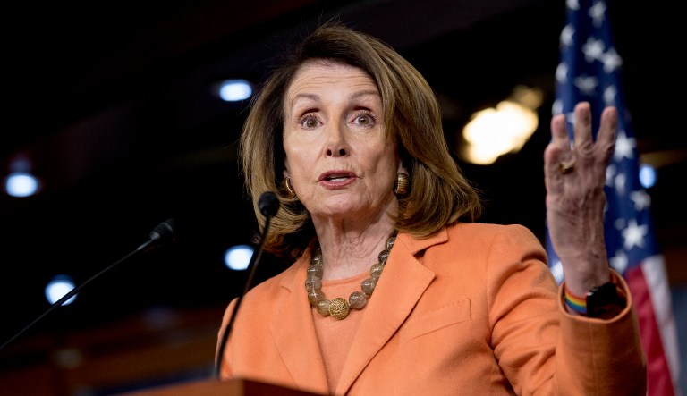 The California Democrat also took aim at Republicans who voted for the budget despite representing states that would be hurt by the elimination of the state and local tax deduction. (AP Photo/Andrew Harnik)