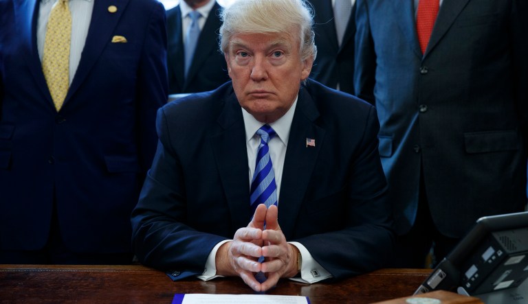 A new survey found 37 percent of adults nationwide are content with President Trump's work at the one-year mark compared to 58 percent who disapprove. (AP Photo/Evan Vucci)