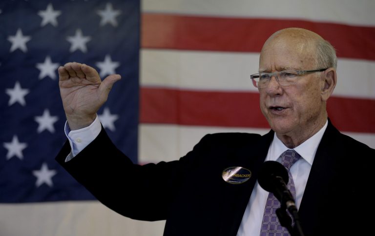 Sen. Pat Roberts and the Republican Party's Senate campaign arm are moving aggressively to reorganize and ramp up his campaign in the wake of the Kansan finding himself in an unexpectedly tough re-election battle. (AP Photo/Charlie Riedel)
