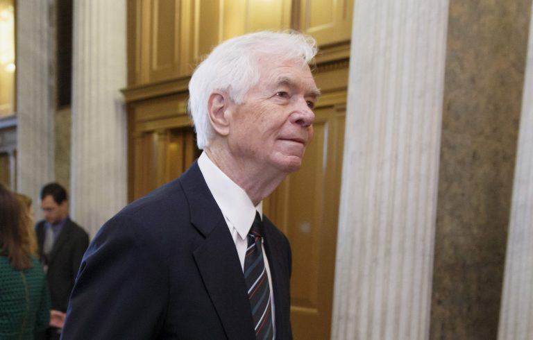 Sen. Thad Cochran, R-Miss., arrives for a vote at the Senate chamber on Capitol Hill in Washington in this May 14, 2014, file photo. (AP Photo)