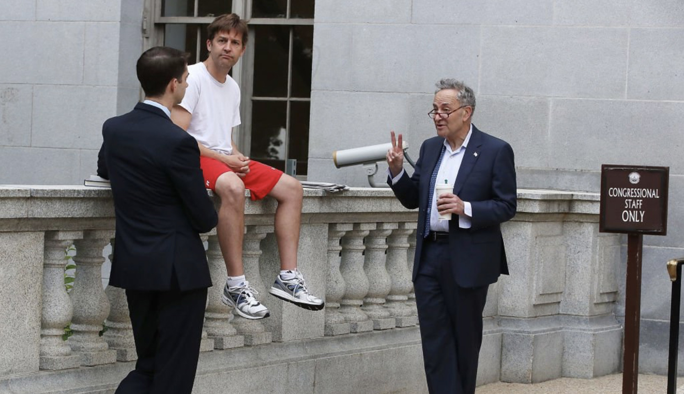 Sasse says photos of him and Schumer make it look like they are ‘smoking reefer outside a wedding’