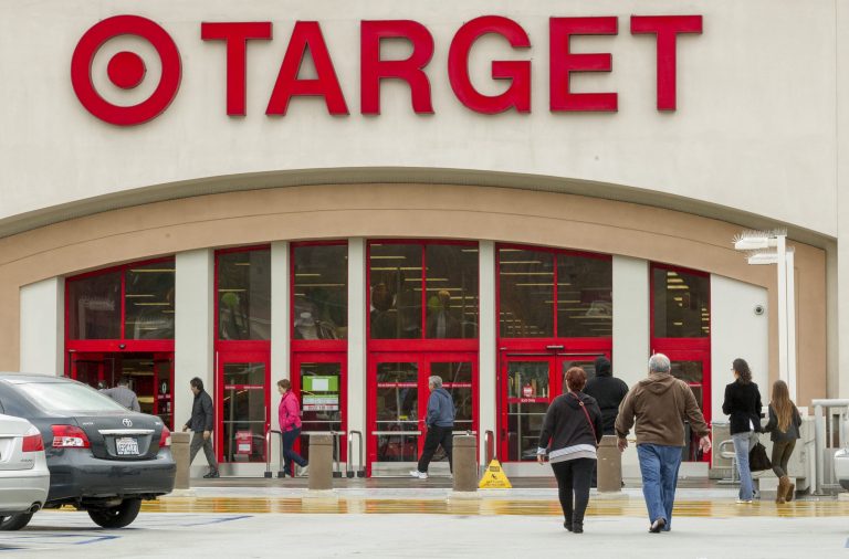 FILE -- In this Dec. 19, 2013 file photo, shoppers arrive at a Target store in Los Angeles on Thursday, Dec. 19, 2013. Target reports quarterly financial results on Wednesday, May 21, 2014.