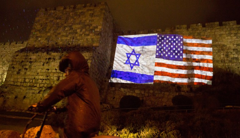 Jerusalem Mayor Nir Barkat said the gesture is a show of appreciation and connection between the American and Israeli people. (AP Photo/Sebastian Scheiner)