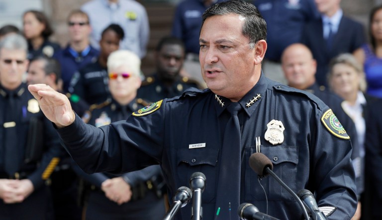 Houston Police Chief Art Acevedo called for action on gun control after 10 were killed in a mass shooting at a school in Texas. (AP Photo/Eric Gay, File)