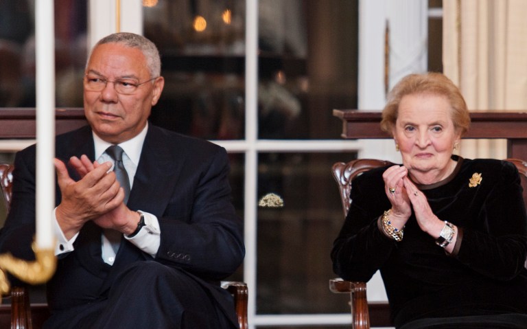 During individual ceremonies, Colin Powell and Madeline Albright will be given the inaugural award that 