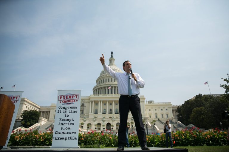 Sen. Ted Cruz's first economic-policy issue is repeal of Obamacare.Â (Drew Angerer/Getty Images)