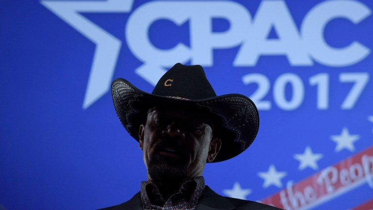 Milwaukee Sheriff David Clarke has been accused of plagiarism by a report released Saturday. (AP Photo/Susan Walsh)