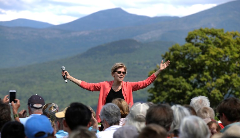 Democratic presidential candidate Sen. Elizabeth Warren, D-Mass., speaks at a campaign event, Wednesday, Aug. 14, 2019, in Franconia, N.H.
