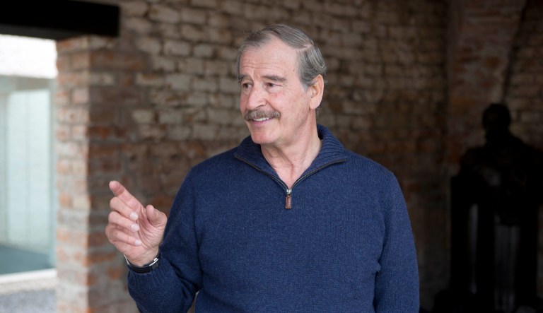 Vicente Fox, who has been an outspoke critic of President Trump and his proposed border wall, said that it's offensive that Trump asked the Mexican people to pay for the wall. (AP Photo/Eduardo Verdugo)