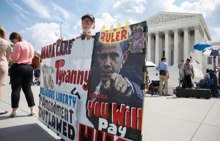 Fifty-three percent of surveyed Americans say they disapprove of the major healthcare law, and only 42 percent said they approve, Gallup found. (AP Photo/J. Scott Applewhite)