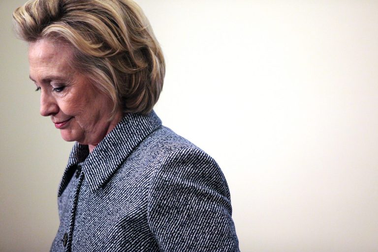 NEW YORK - MARCH 10: Clinton answered questions about recent allegations of an improperly used email account during her tenure as secretary of state. (Photo by Yana Paskova/Getty Images)