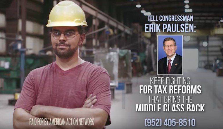 A Republican-aligned group backing the GOP tax reform effort unveiled a new advertisement Tuesday meant to pressure lawmakers into getting a bill across the finish line.