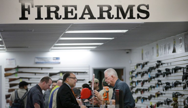 Gun owners often fear new crackdowns following mass shootings, which causes shares to rally. (AP Photo/Jae C. Hong)