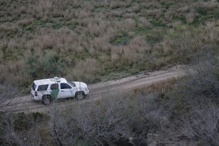 A U.S. Customs and Border Protection agent patrols near the Texas-Mexico border, Tuesday, Feb. 24, 2015, in Rio Grande City, Texas. (AP Photo/Eric Gay)