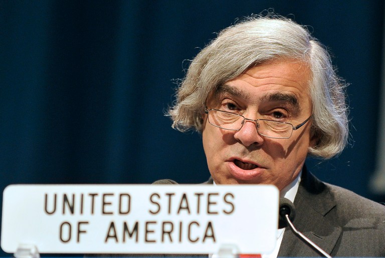 US Secretary of Energy Ernest Moniz will work with Tokyo Election Power Co. in the decommissioning of Japan's crippled nuclear power plant and in dealing with contaminated water problems. (AP/Hans Punz)