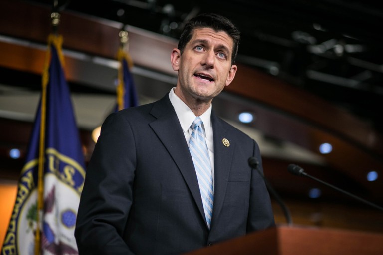 Congressman Paul Ryan, R-Wis., speaks at a news conference following a House Republican meeting, Tuesday, Oct. 20, 2015, on Capitol Hill in Washington. (Graeme Jennings/Washington Examiner)