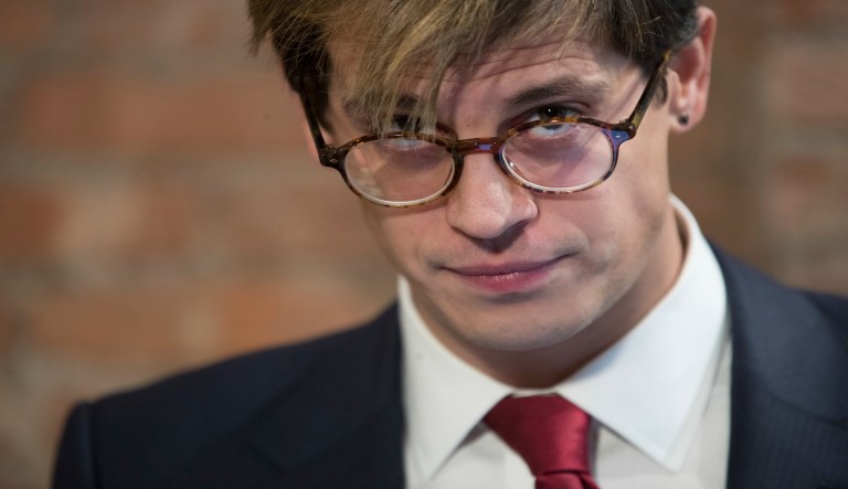 More than once, universities have imposed speaker fees for groups trying to bring Milo Yiannopoulos to campus. (AP Photo/Mary Altaffer, File)