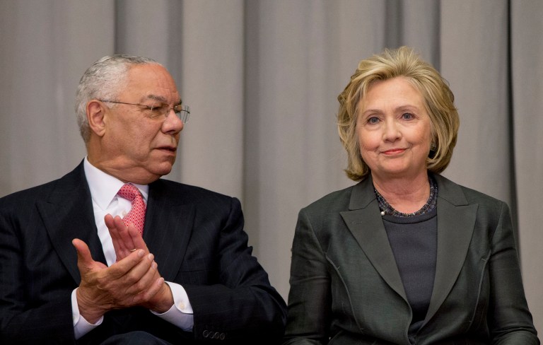 Colin Powell told Hillary Clinton he had held 