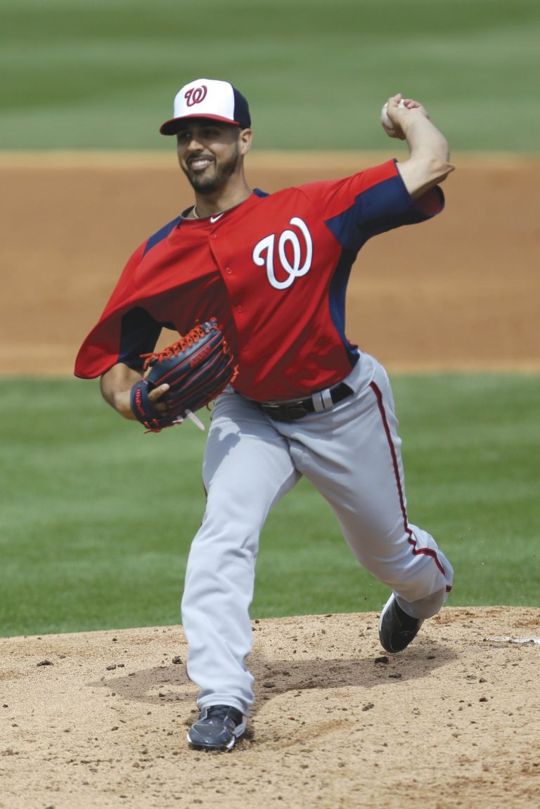 Julio Cortez/AP
Gio Gonzalez allowed two runs and five hits in three innings in his second start of spring training Saturday for the Nationals.