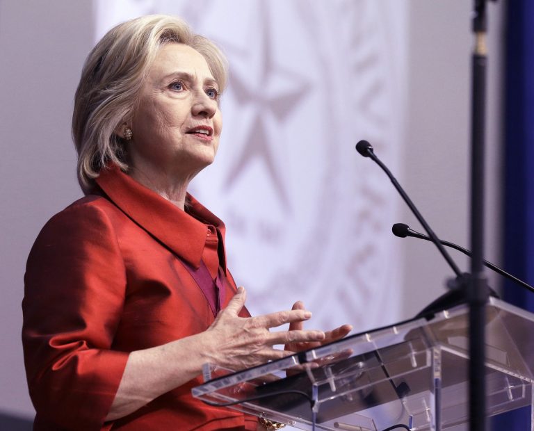 Democratic presidential candidate Hillary Rodham Clinton delivers a speech at Texas Southern University in Houston, Thursday, June 4, 2015. (AP Photo/Pat Sullivan)