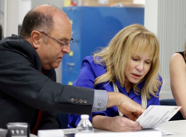 According to Donald Trump, and Fox News reporter Jennifer Eckhart, several voters had complained Tuesday morning that the billionaire's name was not listed on the ballot when they showed up to vote. (AP Photo/Alan Diaz)