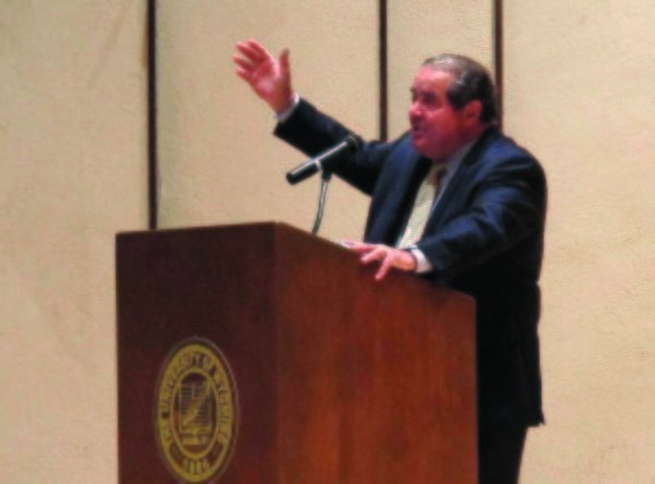 Justice Antonin Scalia during a recent speech at the University of Wyoming. (AP Photo/Ben Neary)