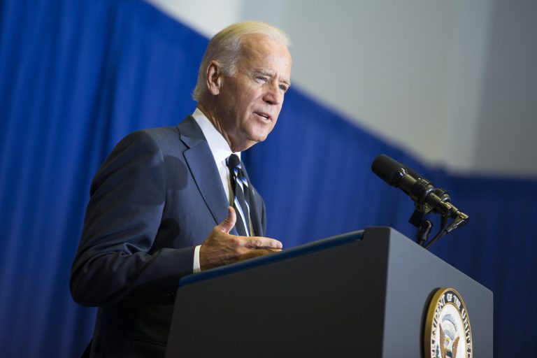 Vice President Joe Biden gestures as he speaks about the budget and the economy, Monday, April 28, 2014, at George Washington University in Washington. (AP Photo)