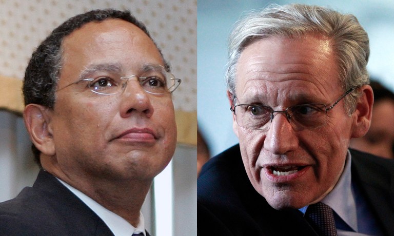 Asked during a forum Sunday at Harvard University if they would publish Trump's tax information, should they get their hands on it, New York Times Executive Editor Dean Baquet and Washington Post Associate Editor Bob Woodward said they would. (AP Photos)