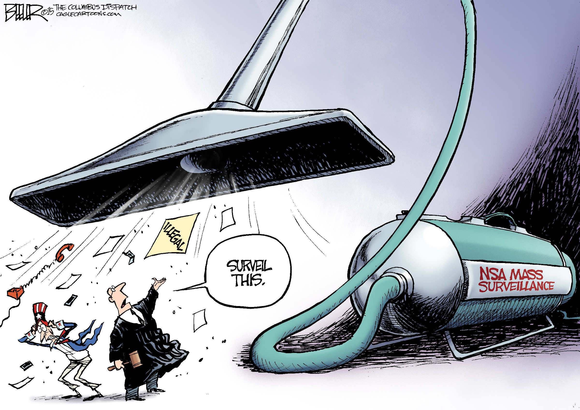 Editorial cartoons: Surveil this