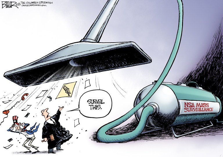 Editorial cartoons: Surveil this