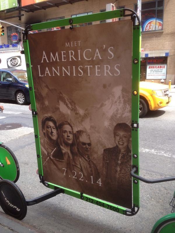 Mystery: Posters in NYC, D.C. call Clintons ‘America’s Lannisters’