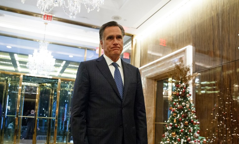 Mitt Romney confirmed on Monday night that he is not Donald Trump's pick to be secretary of state. (AP Photo/Evan Vucci)