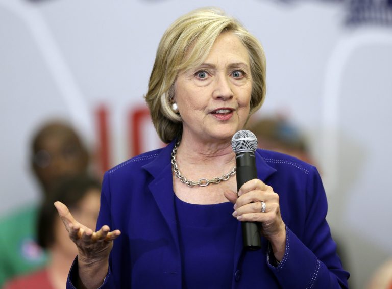 Hillary Clinton proposed employee profit-sharing as a way to boost middle-class incomes in a speech Monday outlining her economic platform. (AP Photo)