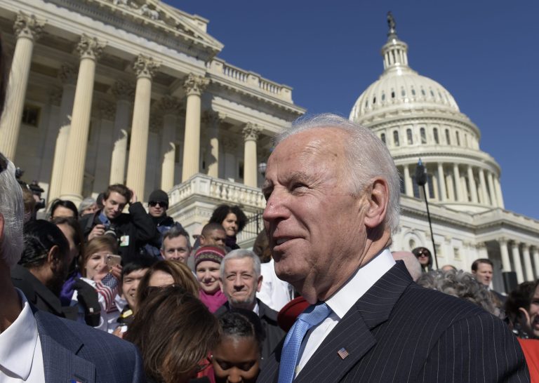Former Vice President Joe Biden added his voice on Friday to the chorus of Democrats celebrating the House GOP's failure to bring their leadership's healthcare bill up for a vote. (AP Photo/Susan Walsh)