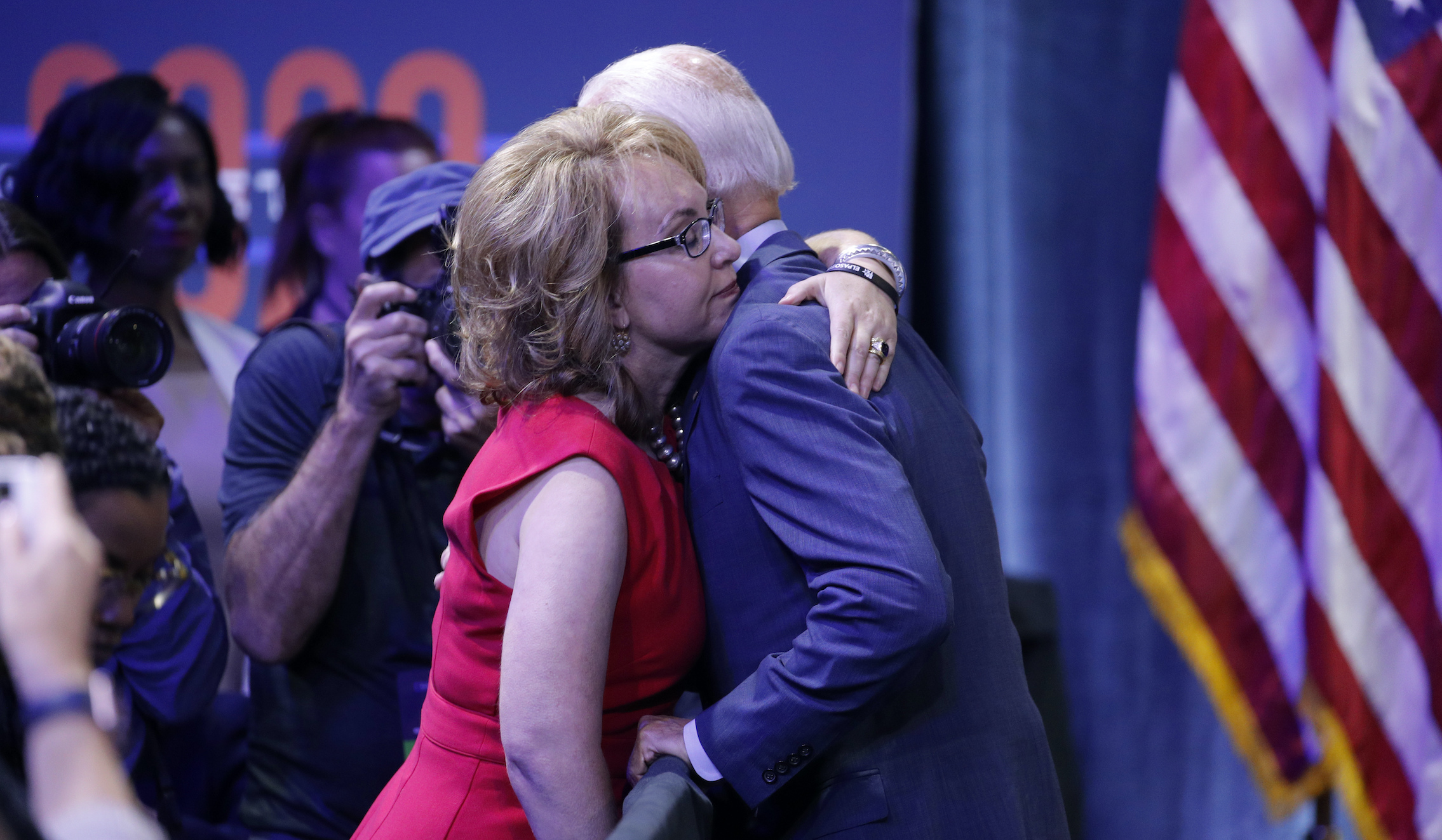 ‘Today, I struggle to speak’: Giffords urges vote for Biden