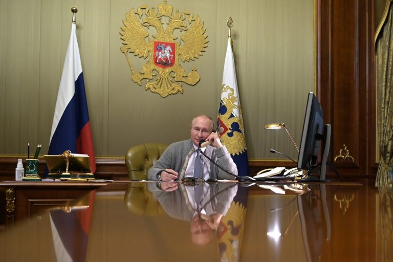 Russian President Vladimir Putin during a meeting.