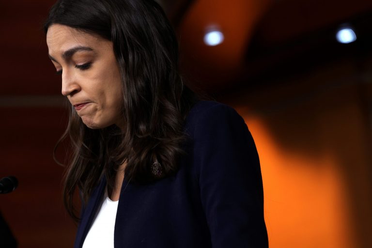 U.S. Rep. Alexandria Ocasio-Cortez, D-N.Y., speaks during the National Action Network Convention in New York, Friday, April 5, 2019.