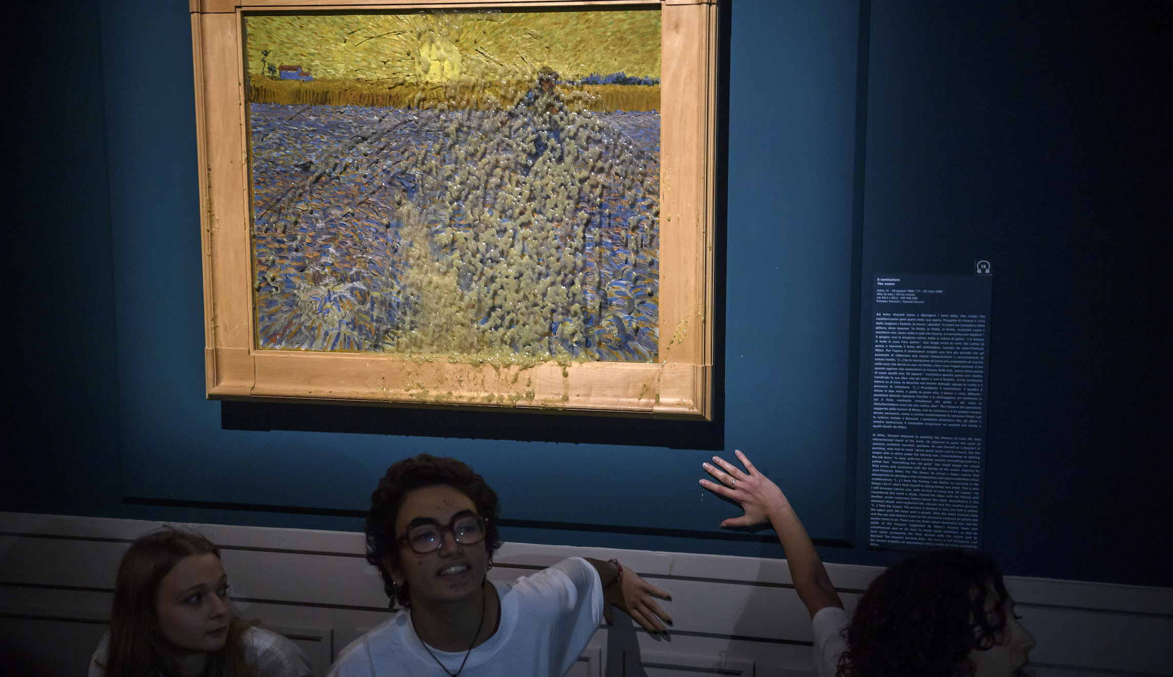 Climate change activists throw soup on Van Gogh painting in Rome