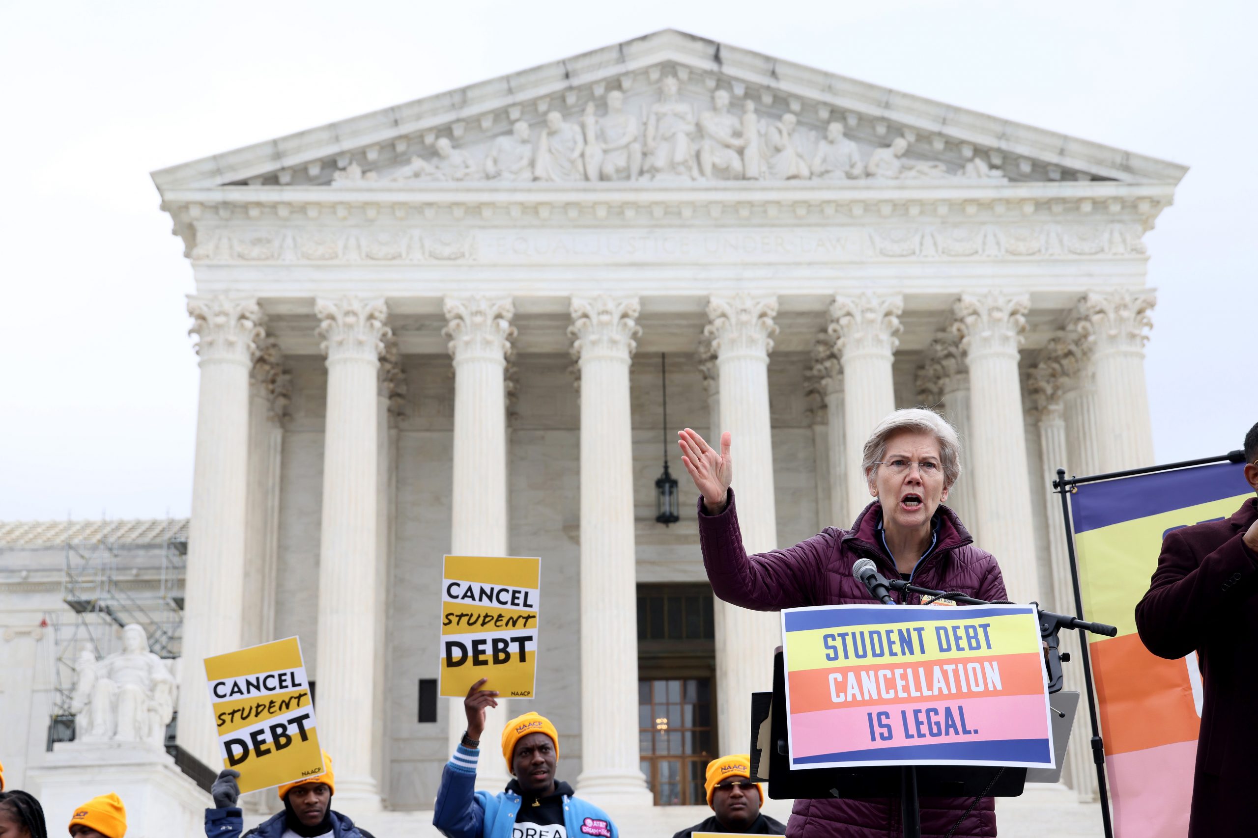 Student Loan Borrowers And Advocates Gather For The People's Rally To Cancel Student Debt During The Supreme Court Hearings On Student Debt Relief
