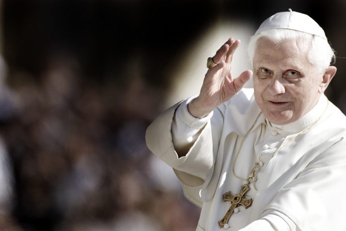 Pope Benedict XVI presides over his general weekly audience in St. Peter's Square at the Vatican.