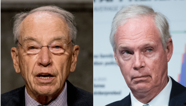 Sens. Chuck Grassley, right, and Ron Johnson, left.