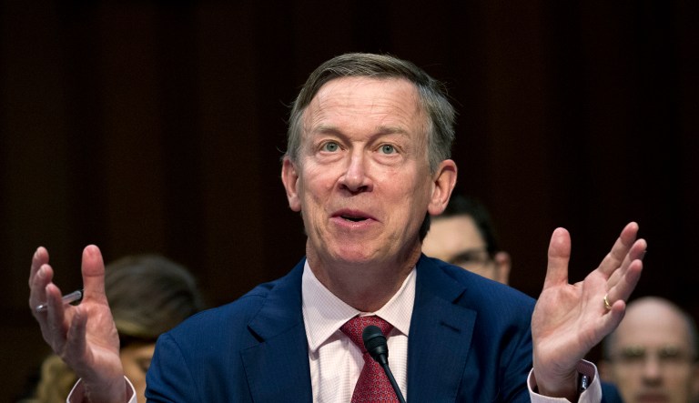 Colorado Governor John Hickenlooper speaks at the Senate Health, Education, Labor, and Pensions Committee hearing to discuss ways to stabilize health insurance markets, on Capitol Hill in Washington, Thursday, Sept. 7, 2017. 