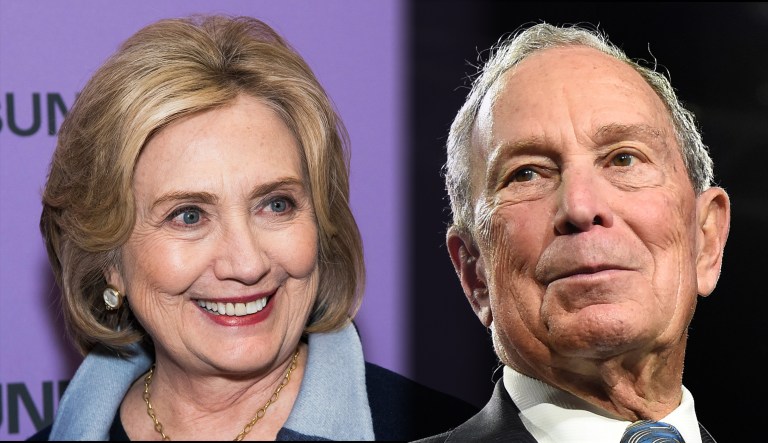 Hillary Clinton and Michael Bloomberg are seen.